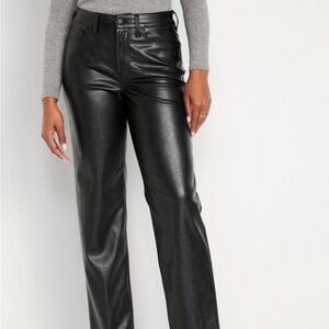 Old Navy high waisted OG loose faux leather pants for women